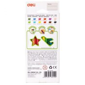 Цветни моливи Deli Enovation EC113-12, PS, с триъгълно тяло, 12 цвята, в картонена кутия