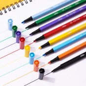 Флумастери Deli Colorun EC156-12, 12 цвята, измиващи се, пластмасов тубус