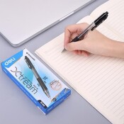 Химикалка Deli Xtream EQ02320, автоматична, с грип зона, черна, 0.7 мм