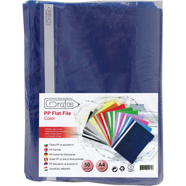 Папка PVC с перф. Grafos Color тъмносин