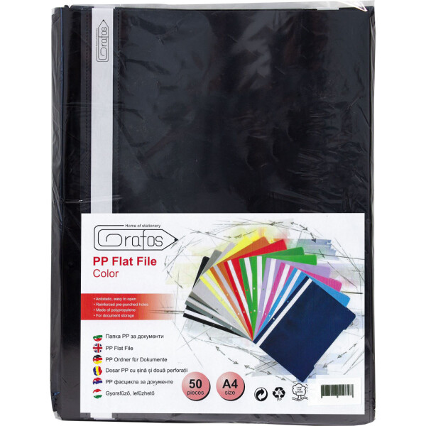 Папка PVC с перф. Grafos Color черна