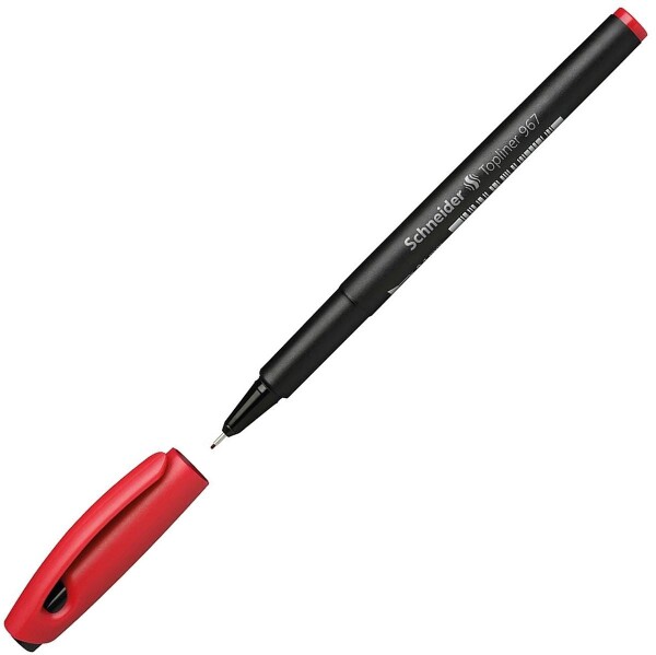 Тънкописец Schneider Topliner 967 - 0.4 mm, червен