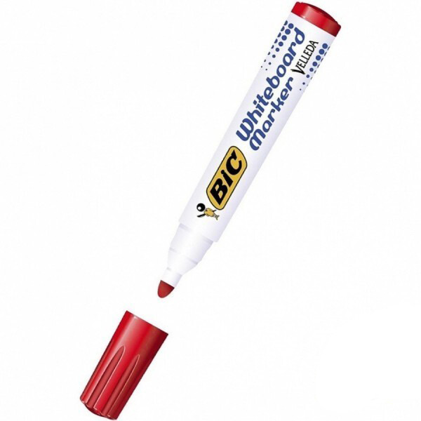 Маркер за бяла дъска BIC Eco Velleda 1701, объл връх 5.0 мм, червен